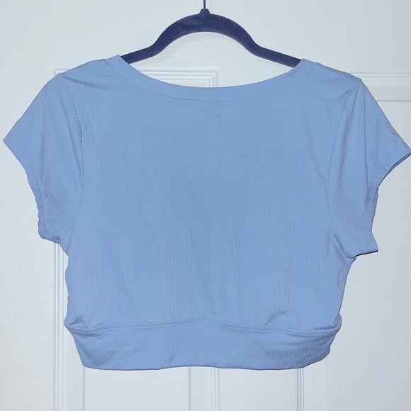 Aerie Sky Blue Women's Workout Crop Top Medium - Picture 3 of 3